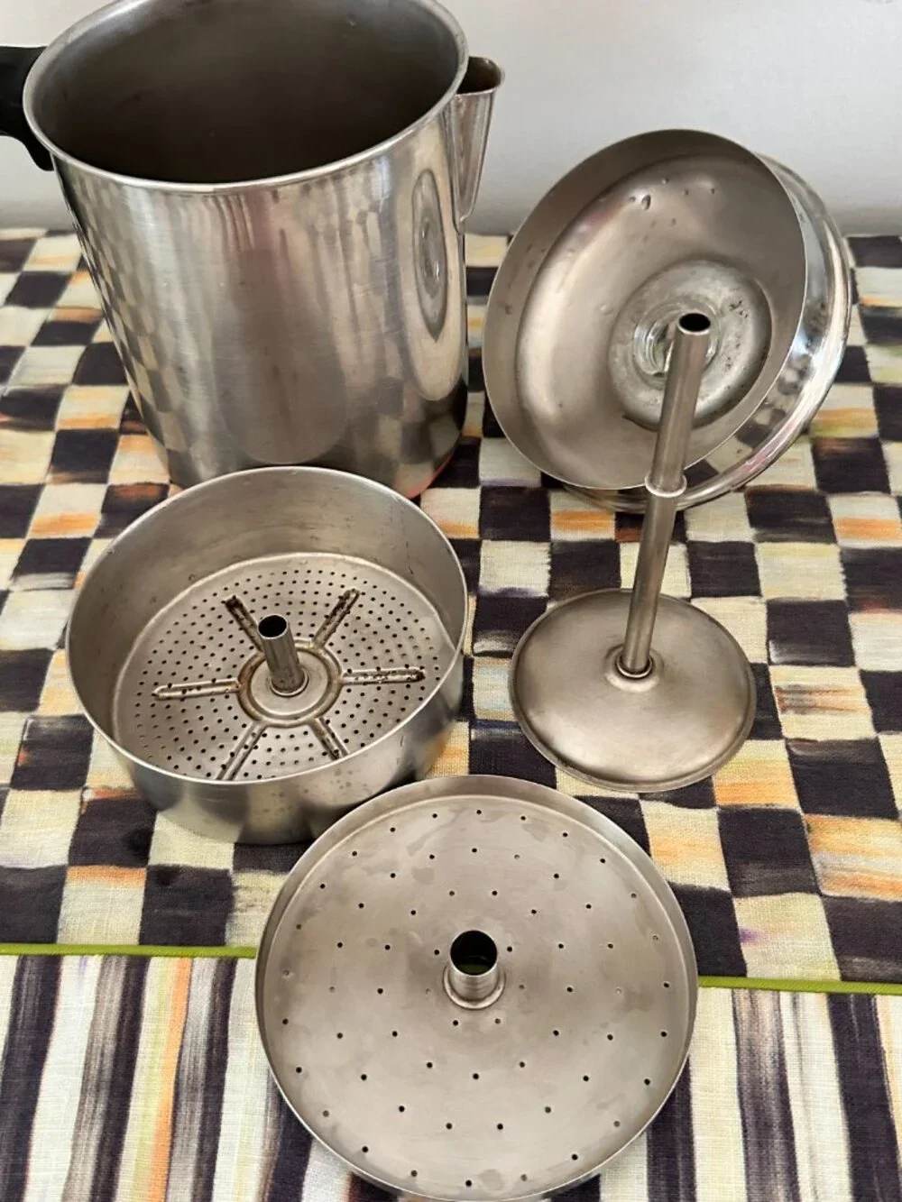 Vintage Revere Ware 1801 Percolator Copper Clad Coffee Pot Stove Top Maker